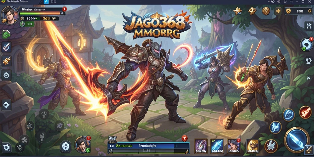 Tangkapan layar utama JAGO368 memperlihatkan aksi seru dalam gameplay MMORPG.