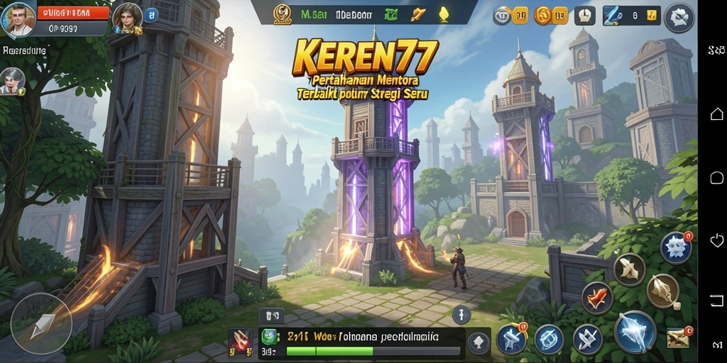 Tampilan gameplay Tower Defense KEREN77 yang mendebarkan dan penuh aksi.