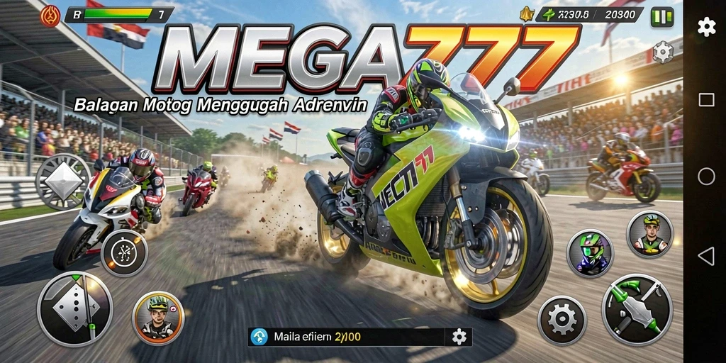 Gameplay seru balapan motor di MEGA777.