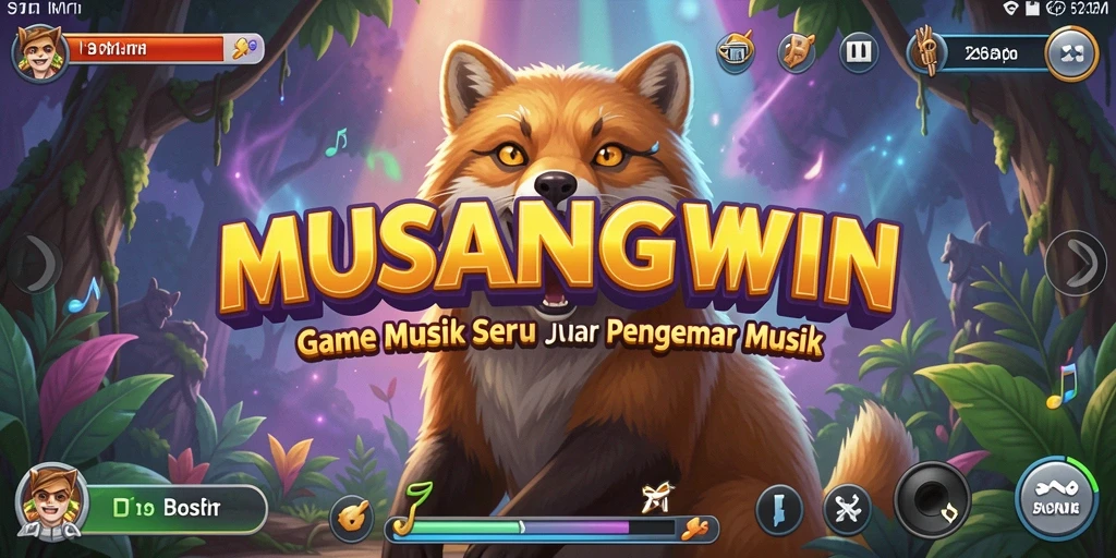 Gameplay MUSANGWIN dengan berbagai tantangan musik yang menarik.