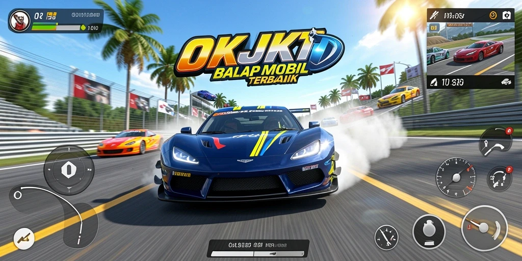 Screenshot gameplay balapan mobil yang seru di OKJKT.