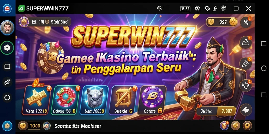 Tampilan mendebarkan dari gameplay Kasino di SUPERWIN777.